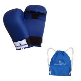 PU Karate Contact Mitt Sparring boxing Martial Arts Gloves Rexion glove Blue Black Medium with Free Parachute Goody Bag Blue