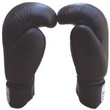 PU Kick Boxing Gloves Professional Martial Arts Hand Moulded Sparring bag Gloves Black 10oz