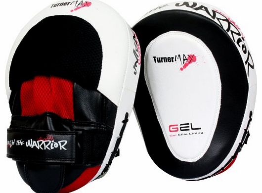 TurnerMAX Gel Focus Hook & Jab Pads Curved Boxing Training Punch Gloves Pad MMA