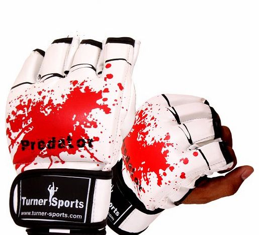 TurnerMAX Gel Tech MMA UFC Grappling Gloves Fight Boxing Punch Bag Blood Splatter Medium