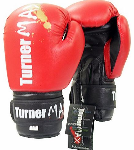 TurnerMAX Kick Boxing Gloves Professional Mixed Martial Arts Sparring bag Red Black, 8oz