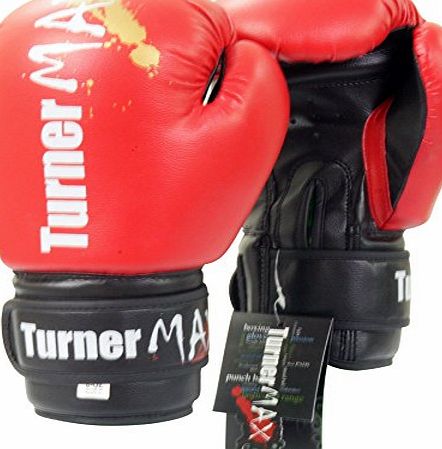 TurnerMAX Kick Boxing Gloves Professional Mixed Martial Arts Sparring bag Red Black,12oz