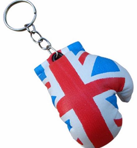 Mini Punch Boxing Gloves Miniature Novelties Key Chain United Kingdom Flagged
