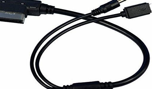 TurnRaise AMI Music Interface to 3.5mm Jack Audio Aux MP3 Adapter Cable for Audi A3/A4/A5/A6/A8/Q5/Q7 for iPhone 5, 5S, 5C, 6, 6 Plus iPad 4/ Air 1 2/ Mini 1 2 3 iPod Touch 5G / 7G