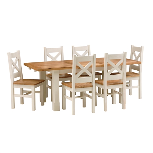 Tuscany Painted 150cm-200cm Dining Set with 6
