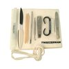 Tweezerman`s most innovative manicure tools in a stylish and convenient roll up case.  Includes extr