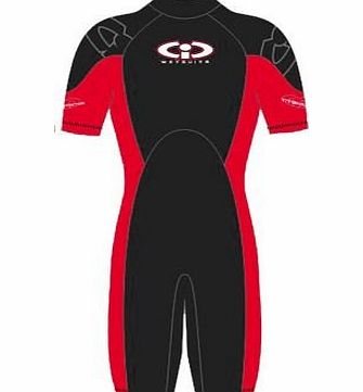 TWF Childs 3mm TIC Titanium Shortie wetsuit Red Size K04 Age 3-4