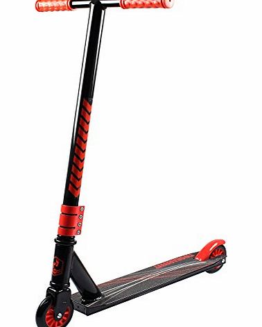 Two Bare Feet Stunt Scooter Street Pro Kick/Push 360 Spin Tricks Edition (Black / Red)