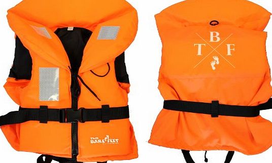 Two Bare Feet TBF 100N Life Jacket (Hi Vis Orange) Vest Buoyancy Aid (60-70kg (L))
