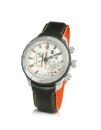 TX Technoluxury Linear Chrono Leather Strap Dual-time Watch