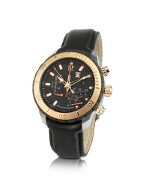 Linear Chrono Rose Gold Plated Dual-time Watch
