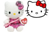 TY UK Ty Beanie - Hello Kitty Tartan