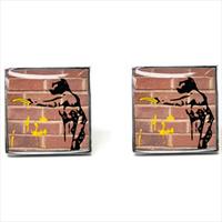 Tyler and Tyler Red Brick Stick Em Up Cufflinks by