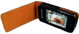 U-Bop Accessories U-Bop Neo-ORBIT Leather Case For Samsung F480 Tocco (Black/Orange)