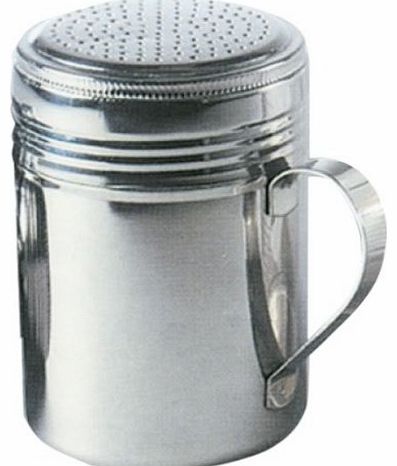Stainless Steel 10oz Dredger Shaker with Handle - Ideal for Sugar, Salt, Icing Sugar, Flour, Chocolate, Cappuccino, Cocoa, Mince Pies, Pancakes