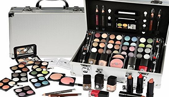 U.T Vanity Case Beauty Cosmetic Set Gift Travel Make Up Box Train Storage 52 Piece