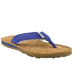 Female Tasmina Suede Upper Flat Sandals in Blue