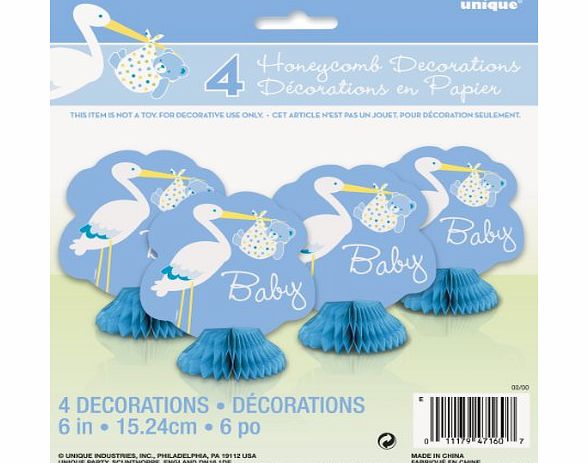 Uk Baby Shower Co Blue Baby Shower Mini Honeycombs Decorations - Baby Boy