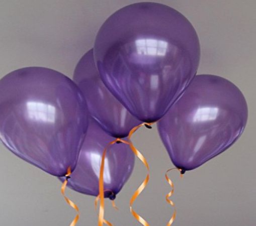 UK DEALS Pack of 100pcs 10`` Purple Latex Party Balloons Pearl Helium Wedding Birthday Celebration Party Balloons