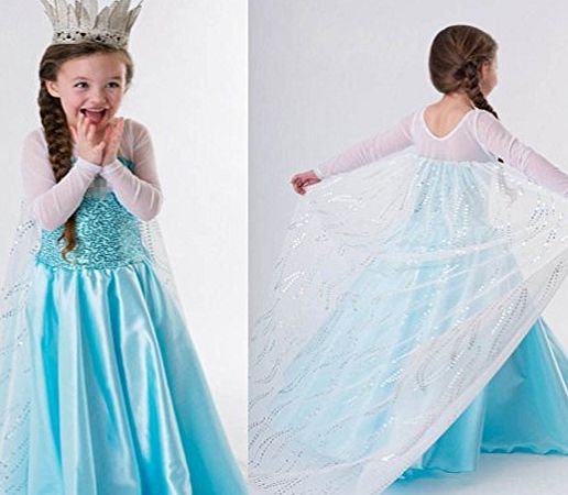 UK Frozen Elsa Anna Princess Costume Cosplay Fancy Dress Party Outfit (4-5 Years, Elsa09)