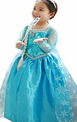 uk1stchoice-zone UK Girls Princess Costume Cosplay Snow Queen Fancy Dress Party Outfit Clothes FR206 (4-5 Years, FR206)