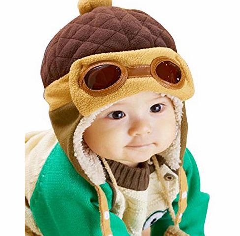 Ukamshop TM)Boys Winter Warm Cap Hat Beanie Pilot Aviator Crochet Earflap Hats (Coffee)