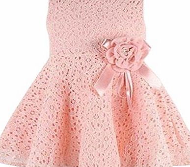 Ukamshop TM)Little Girls Kids Full Lace Floral One Piece Dress Child Princess Party Dress (130cm, Red)