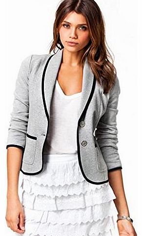 Ukamshop TM)Women Slim Single Button Blazer Short Turndown Collar Jacket Coat (UK 12)