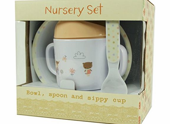 ukgiftstoreonline Baby Gift - Nursery Set Consisting Of A Bowl Spoon And Sippy Cup