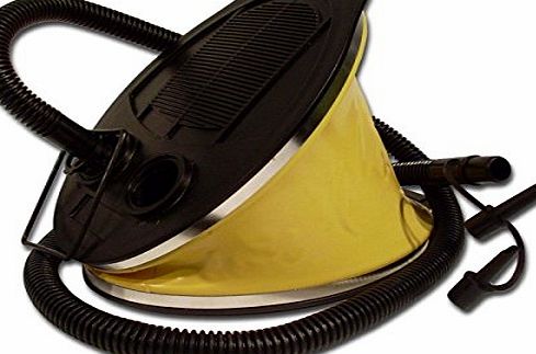 UKHobbyStore Quality Fast Inflate 5 Litre Foot Pump with 3 different sized valve adaptors for inflatable air beds