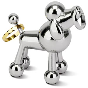 Zoola Poodle Dog Chrome Ring Holder