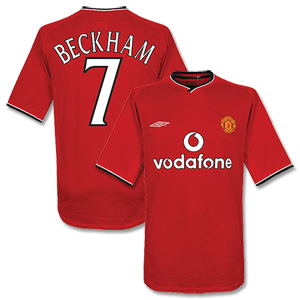00-02 Man Utd Home Shirt + Beckham 7 (C/L Style)
