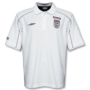 02-03 England Polo shirt - White Sponsored