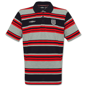 03-04 England Stripe Polo - navy/grey/red