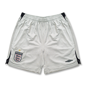 Umbro 07-08 England Bench Poly Shorts - Light Grey/Dark Grey