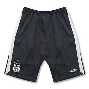 Umbro 07-08 England Long Knitted Shorts - Dark Grey/Light Grey