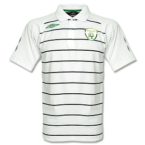 08-09 Ireland TM Stripe Polo Shirt - White/Black