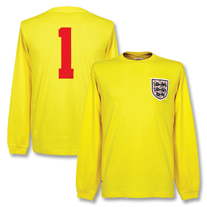1966 England Retro L/S GK Shirt + No.1 - Yellow