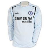 Chelsea Away Shirt 2005/06 - Long Sleeve with Drogba 15 printing.