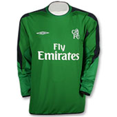 Chelsea Goal Keeper Green Change Shirt - 2004 - 2005 with Cech 1 printing.