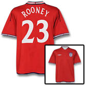 England Away Shirt 2002/04 with Rooney 23 printing.