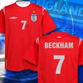 England Away Shirt - 2004/06 with Beckham 7 printing.