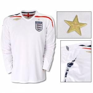 Umbro England Home Shirt 2007/09 - Long Sleeve