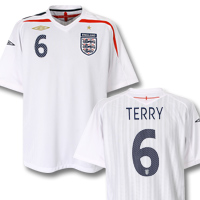 England Home Shirt 2007/09 with Terry 6 printing.