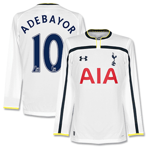Tottenham Home L/S Adebayor 10 Shirt 2014 2015