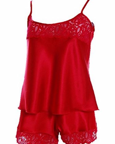 Undercover French Knickers with Cami Top Set Red OS