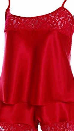 Undercover French Knickers with Cami Top Set Red WS