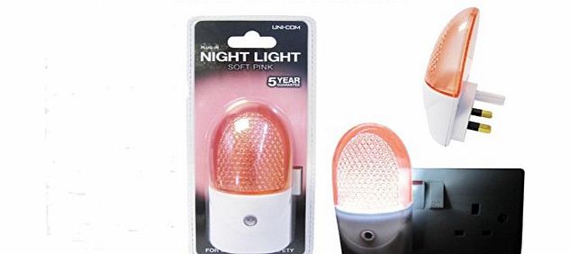 Unicom Plug-In NIGHT LIGHT Soft Pink - with long life LEDs