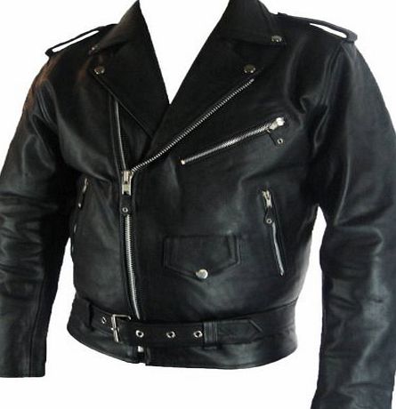 Unicorn London Mens classic Brando Real Leather Jacket #B2 (3XL)