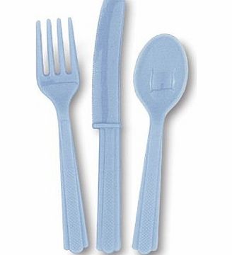 Unique Assorted Plastic Cutlery 24/Pk - Baby Blue